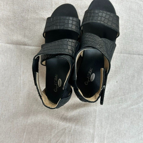 Dr Scholls Women Leather Animal Print Wedge Sandals Size 8W Strappy Boho Comfort - Picture 6 of 11